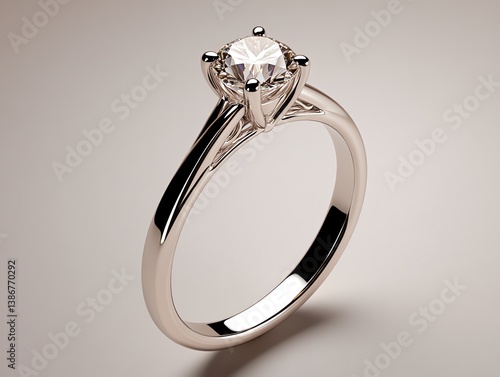 Obraz na płótnie Platinum solitaire ring with intricate hidden detailing w salonie