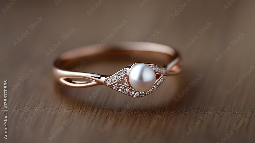 Rose gold and pearl engagement ring with a timeless vintage feel