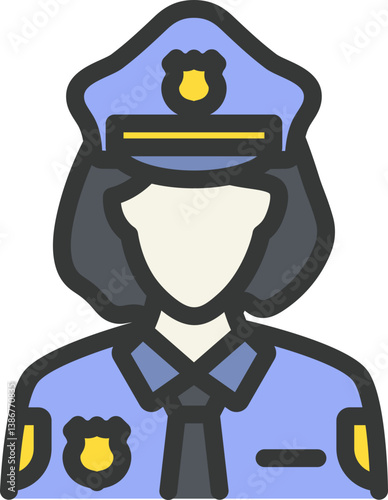 Policewoman Filled Line Icon