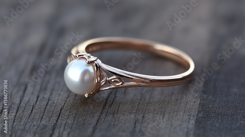 Rose gold and pearl engagement ring with a timeless vintage feel
