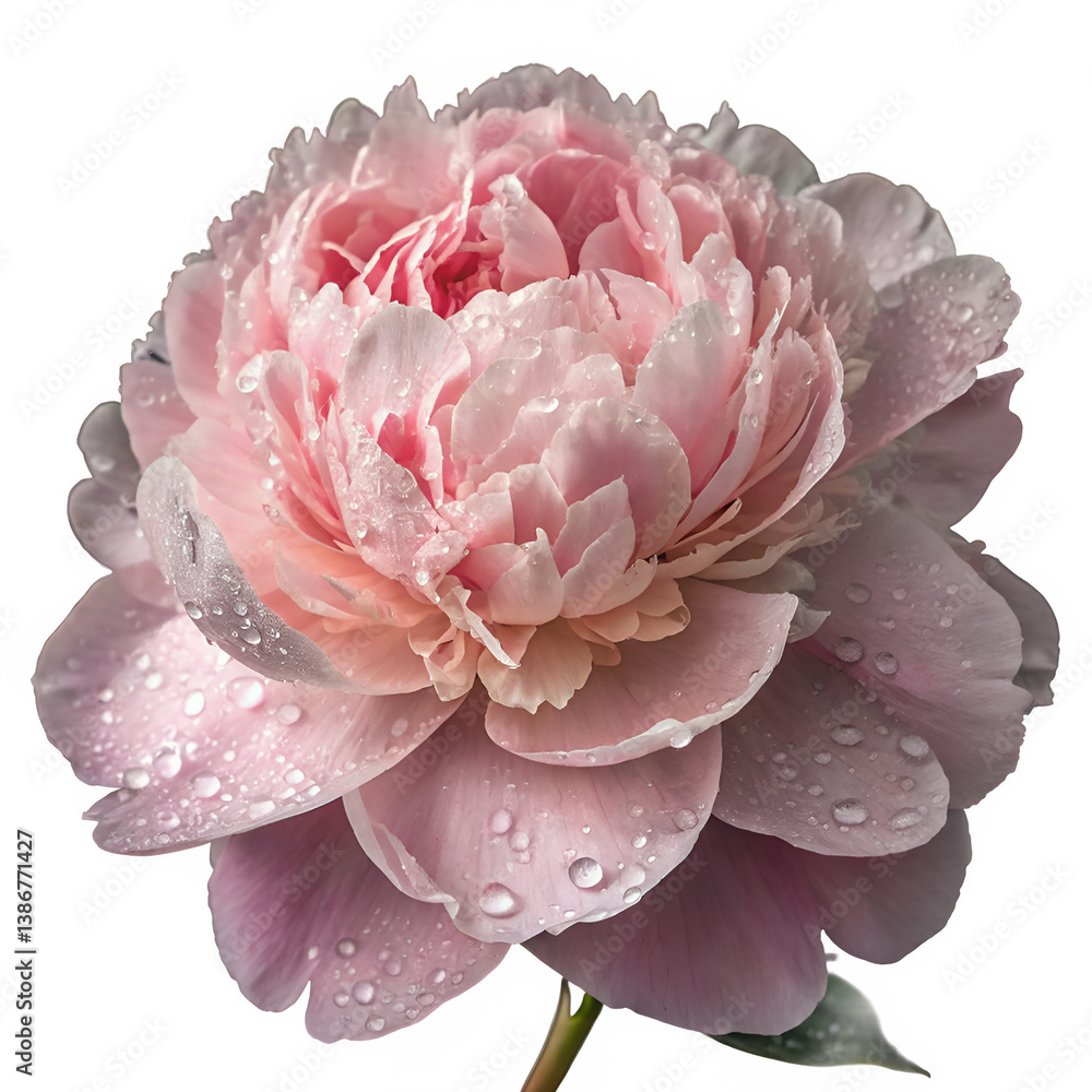 A voluminous soft pink peony in full bloom, its lush, ruffled petals creating a stunning display of elegance. A voluminous soft pink peony in full bloom, its lush, ruffled petals creating a stunning display of elegance.