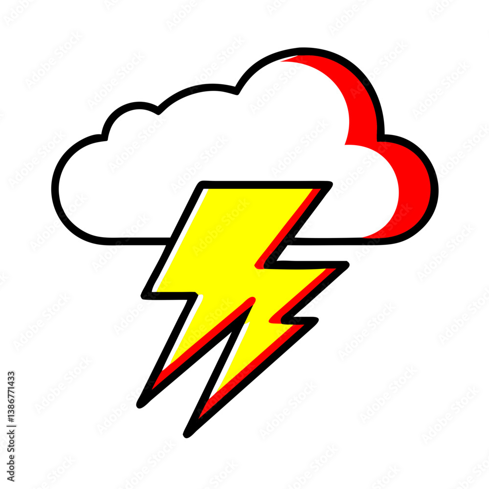 Stormy Weather Cloud Lightning Bolt Flash Energy Icon Graphic Stormy Weather Cloud Lightning Bolt Flash Energy Icon Graphic