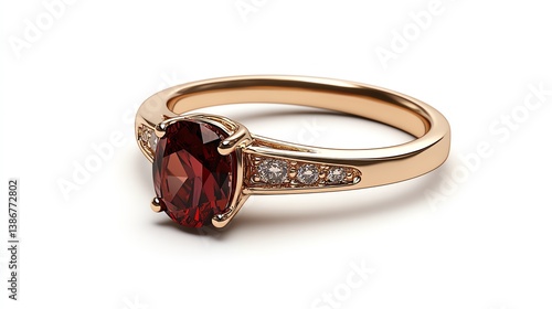 Obraz na płótnie Vintageinspired yellow gold ring with a bold ruby center stone w salonie
