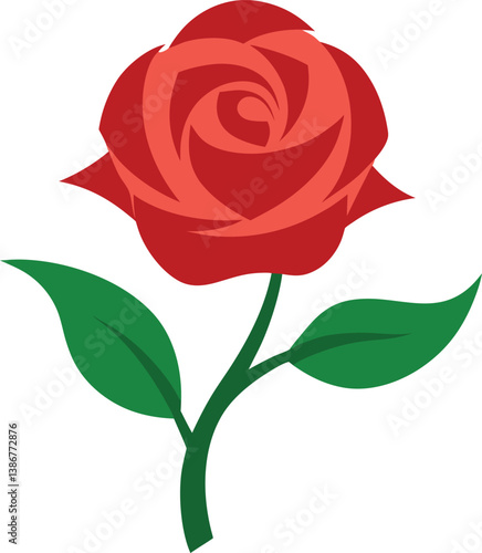 Vector illustration of red rose 