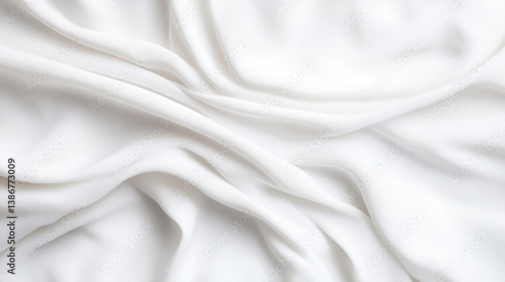 Obraz premium The image shows smooth, white fabric with soft folds and curves. The composition is a close-up, filling the frame with texture. Its a high-quality image with even lighting. The style is minimalist a