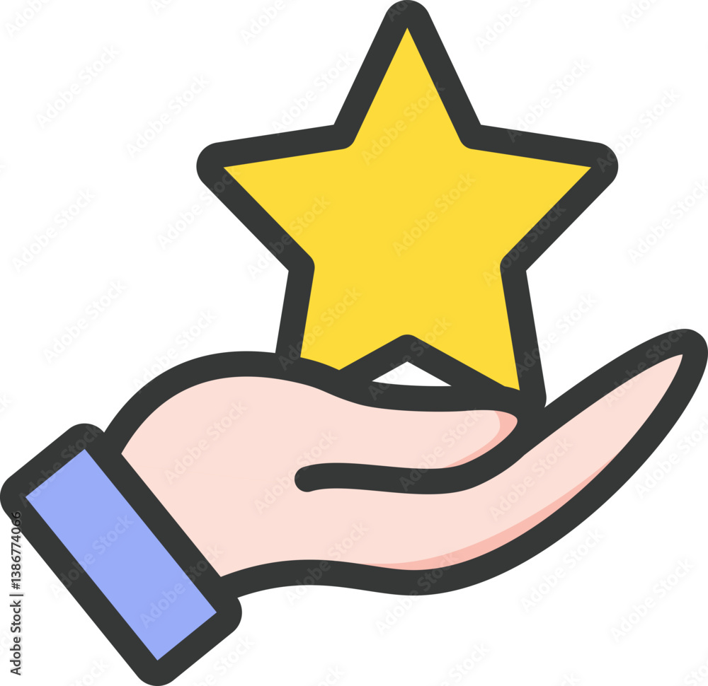 Hand Rating Filled Line Icon Hand Rating Filled Line Icon