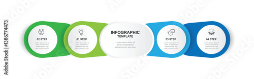 4 step infographic template with icons suitable for business information and web presentation