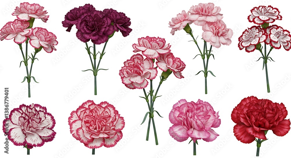 Carnation Variations: A Bouquet of Hues AI Generated Carnation Variations: A Bouquet of Hues AI Generated