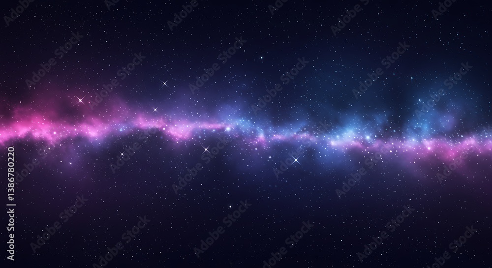 Fototapeta premium Cosmic River: A Digital Nebula AI Generated