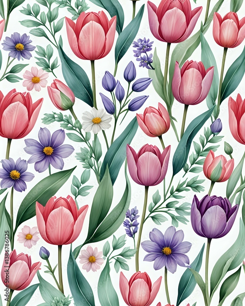 Obraz premium Spring Floral Pattern