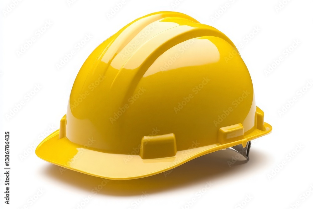 Yellow Safety Helmet on White Background for Construction and Safety Promotion - Ideal for Industrial Use and Workplace Safety Campaigns. Yellow Safety Helmet on White Background for Construction and Safety Promotion - Ideal for Industrial Use and Workplace Safety Campaigns.