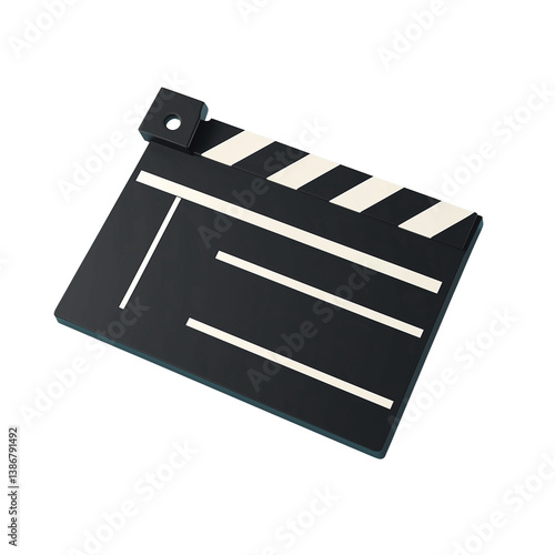 Wallpaper Mural Film Clapperboard in Black and White, Iconic Movie Prop, Cinematic Symbol, High Contrast, Simple Design, Geometric Shapes, Striped Pattern, PNG file isolated on transparent background
 Torontodigital.ca