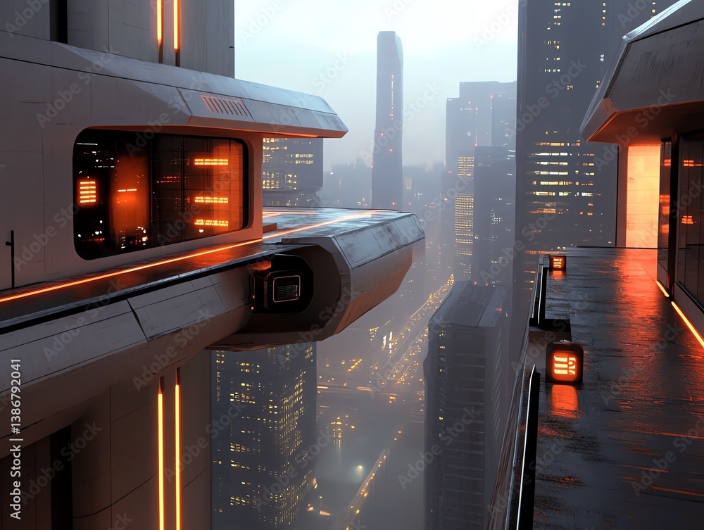 A computer chip designed to look like a futuristic city
