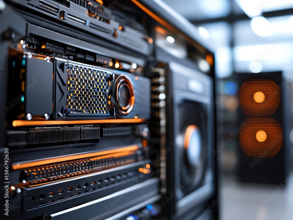 A computer shop display showcasing highend components