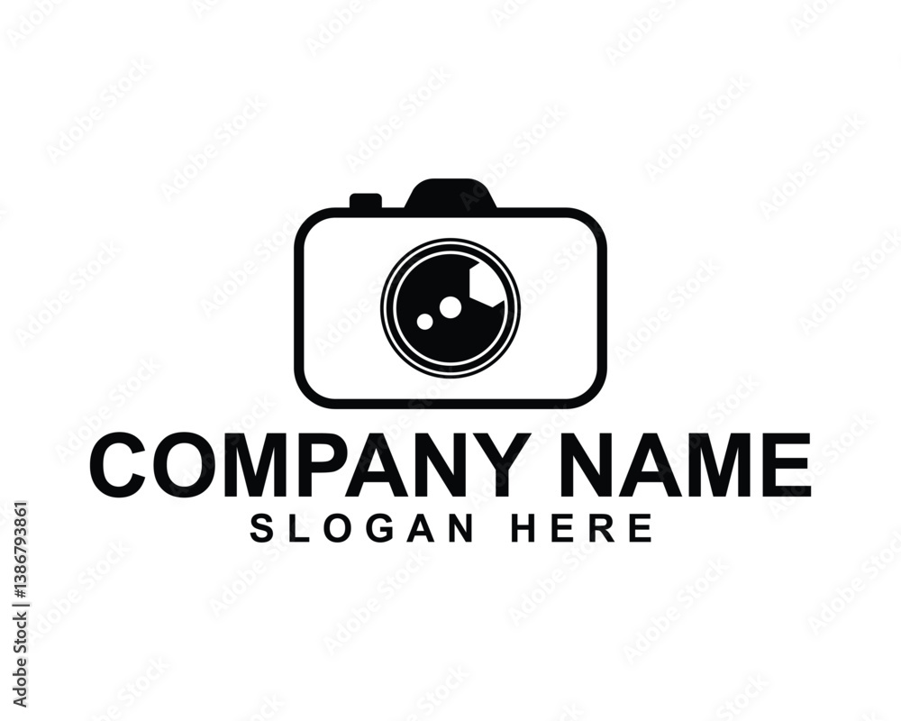 Professional Camera Logo Featuring Frame, Focus, and Lens Icons Professional Camera Logo Featuring Frame, Focus, and Lens Icons