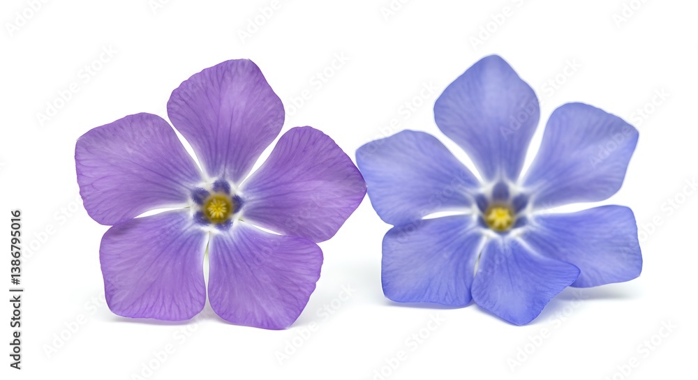 Obraz premium Periwinkle Duet: A Study in Purple and Blue AI Generated