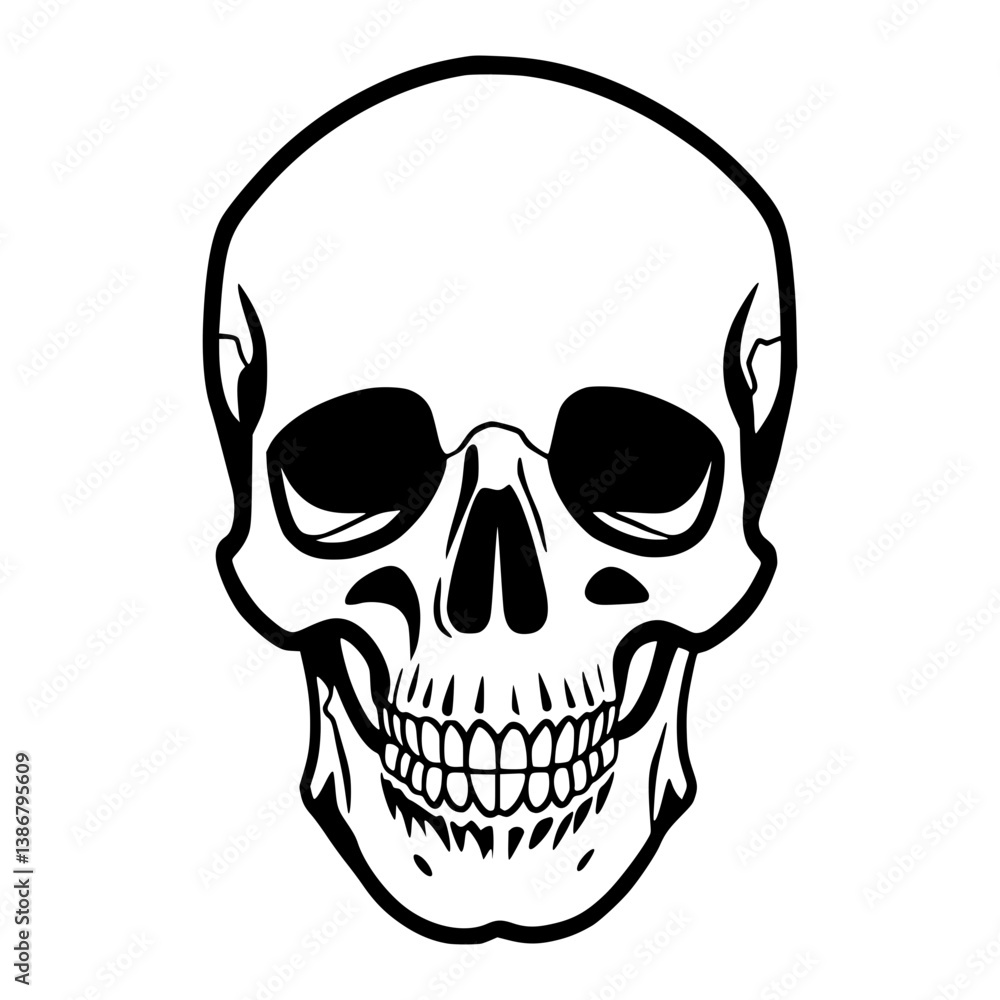 Fototapeta premium Black Skull Graphic Element