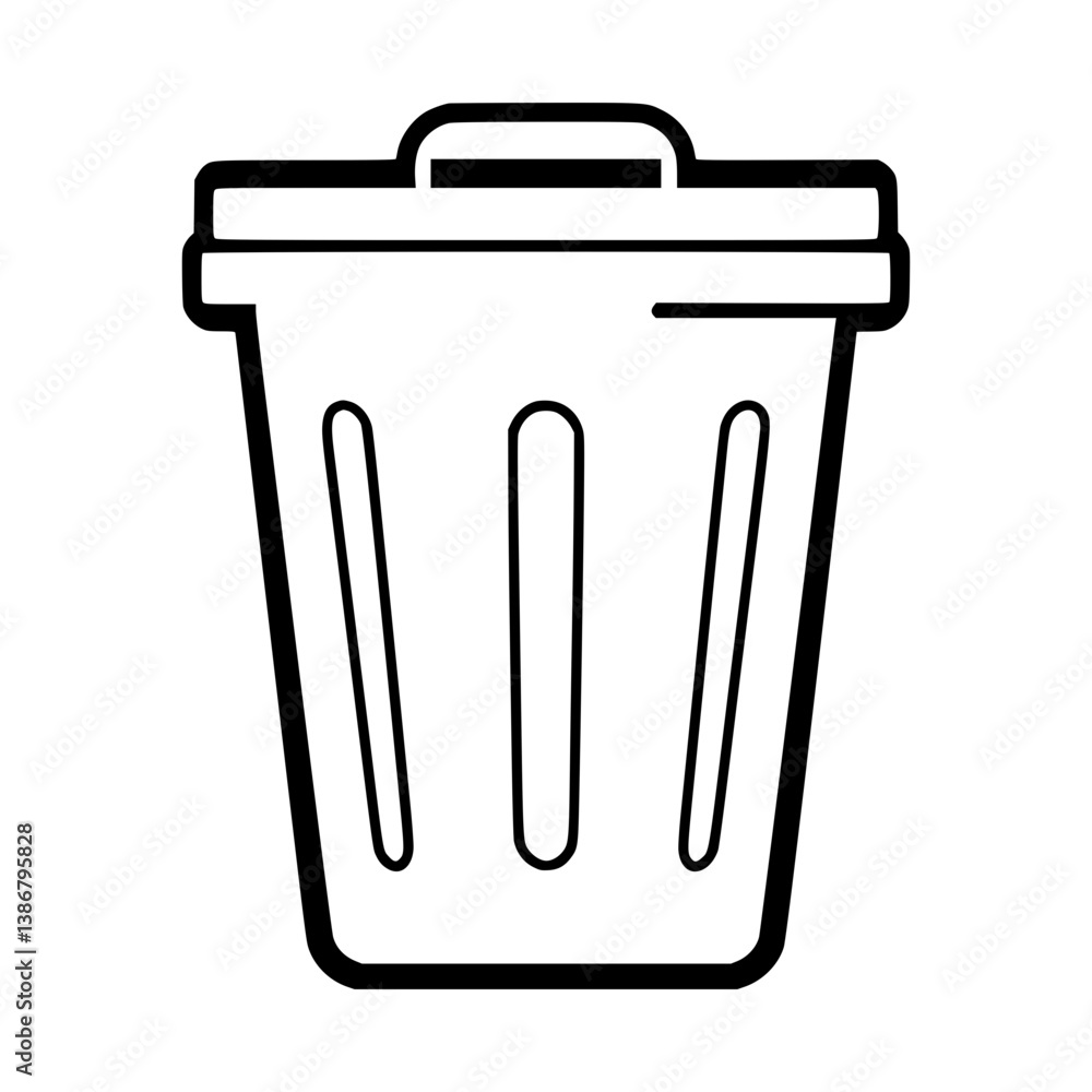 Trash Can Icon - Black Outline Trash Can Icon - Black Outline