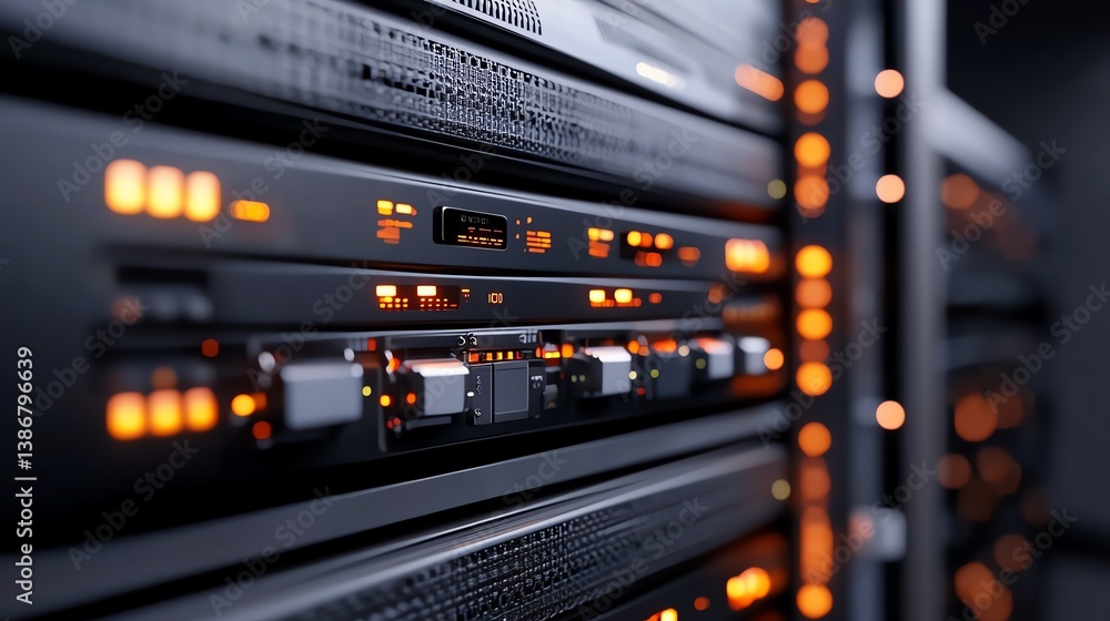 A server rack glowing with LED indicators in a hightech data center
