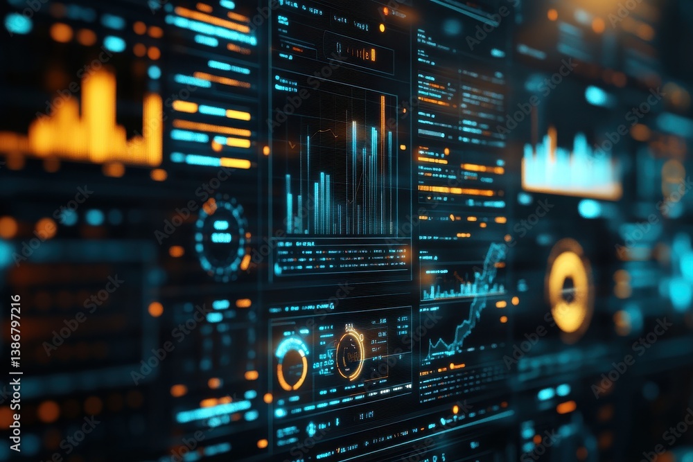 Fototapeta premium Exploring Fonts that Complement Data Visualization with Gigapixel Standards for High-Quality Graphics