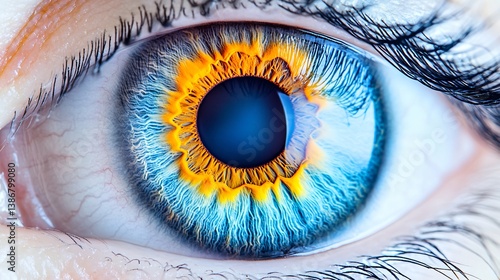 Human Iris Macro Photography Vibrant Blue and Gold Eye of excellence in splendor beyond compare