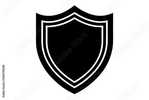 Free Download This silver heraldic emblem features a classic shield design with a decorative ribbon, symbolizing secure protection and medieval guard - GFXLoad