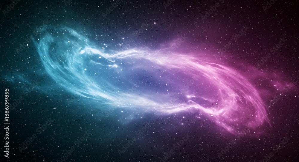 Cosmic Dance: Teal & Magenta Nebula AI Generated Cosmic Dance: Teal & Magenta Nebula AI Generated