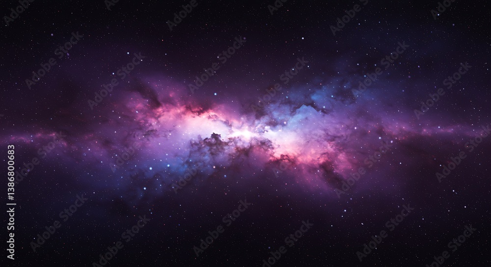 Obraz premium Cosmic Nebula: A Digital Dreamscape AI Generated