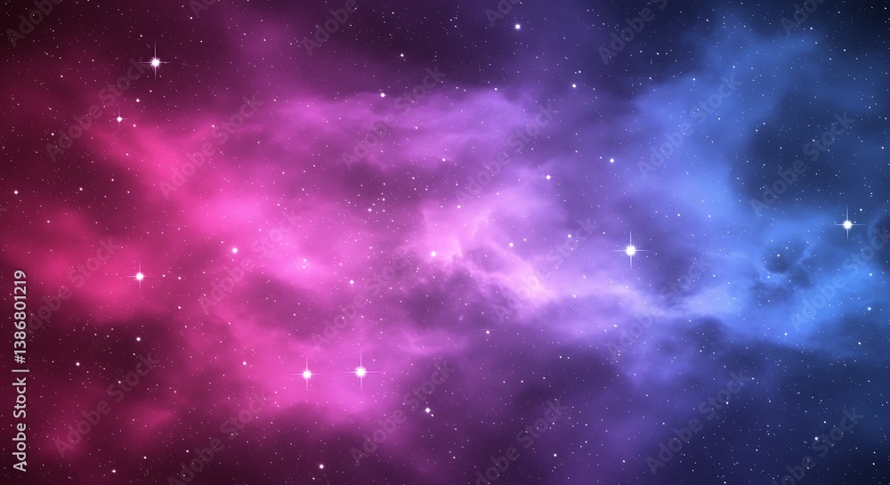 Fototapeta premium Cosmic Hues: A Digital Nebula AI Generated