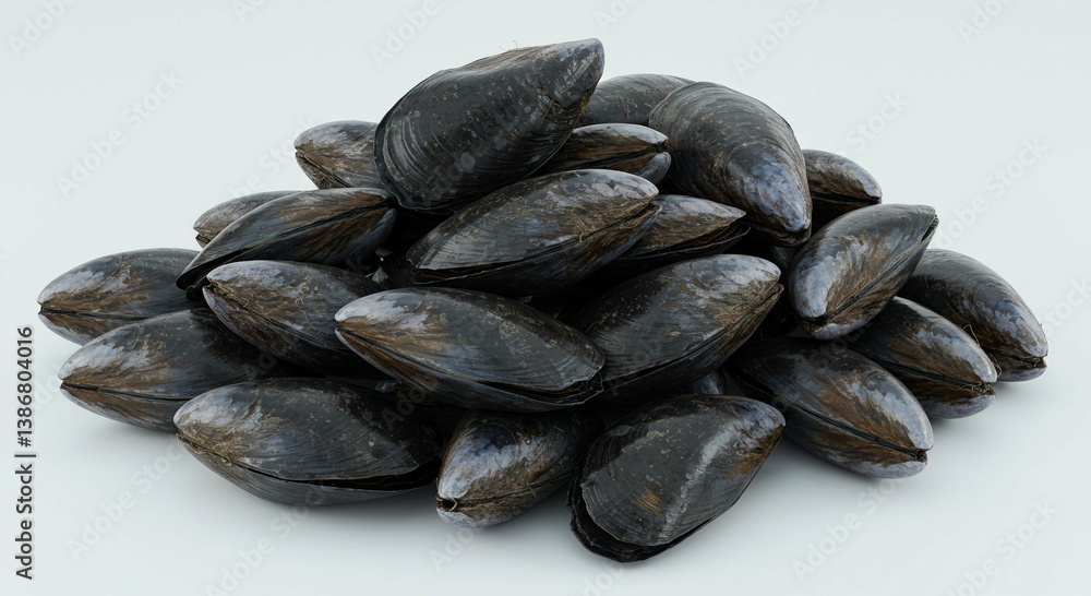 Fresh Pile of Black Mussels Raw Seafood Ocean Delicacy Healthy Diet Gourmet Food Fresh Pile of Black Mussels Raw Seafood Ocean Delicacy Healthy Diet Gourmet Food