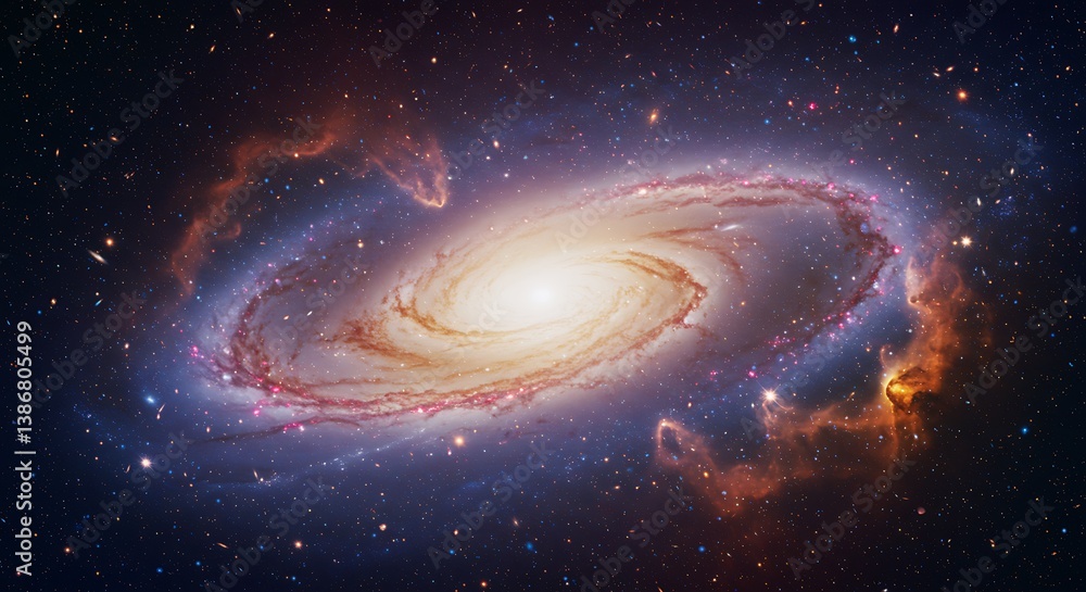Fototapeta premium Cosmic Swirl: A Galactic Tapestry AI Generated