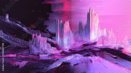 Abstract landscape of vibrant colors