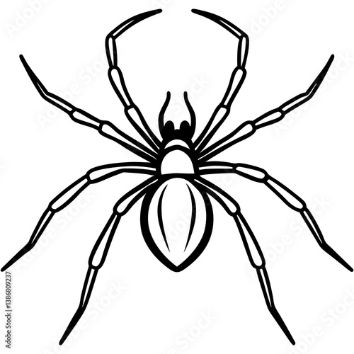 Minimal Brown Recluse Spider Line Vector