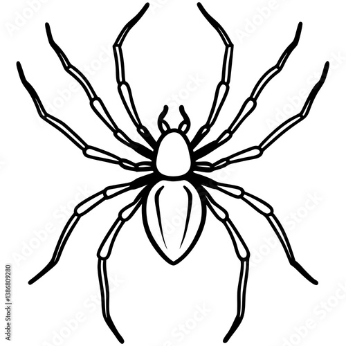Minimal Brown Recluse Spider Line Vector