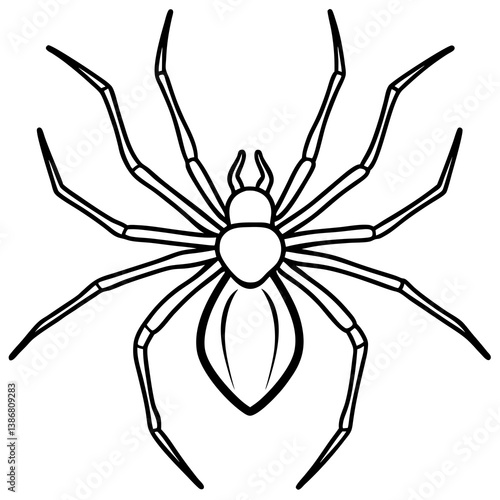 Minimal Brown Recluse Spider Line Vector