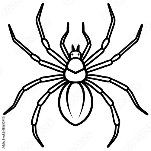 Minimal Brown Recluse Spider Line Vector
