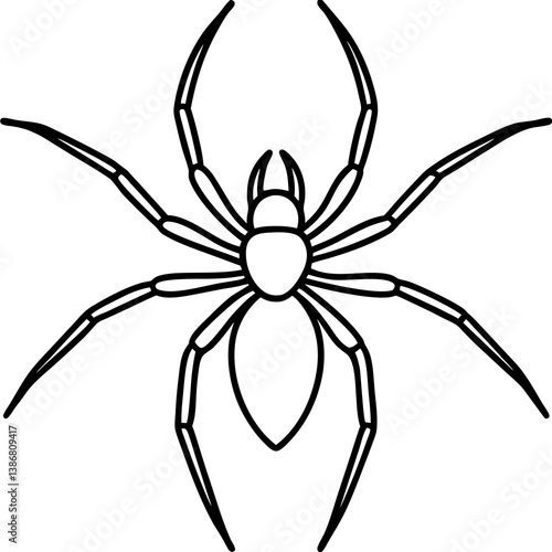 Minimal Brown Recluse Spider Line Vector