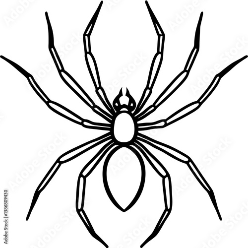 Minimal Brown Recluse Spider Line Vector