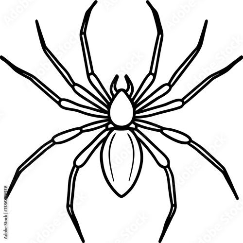 Minimal Brown Recluse Spider Line Vector