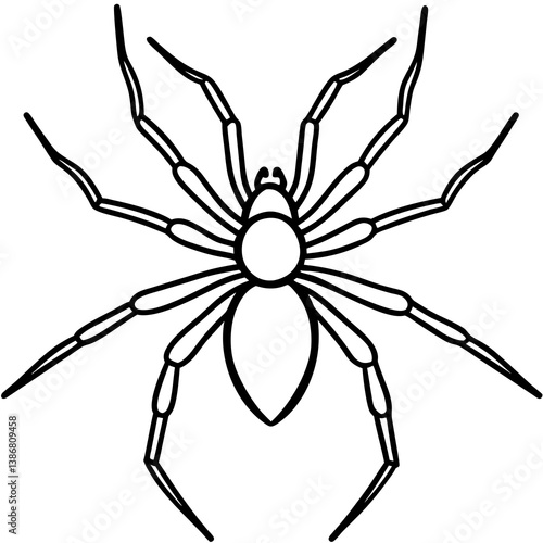 Minimal Brown Recluse Spider Line Vector