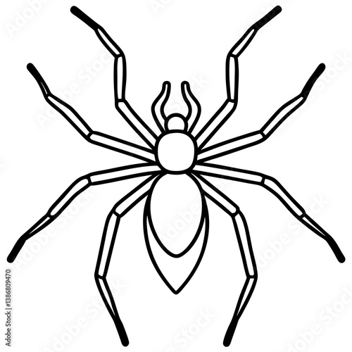 Minimal Brown Recluse Spider Line Vector