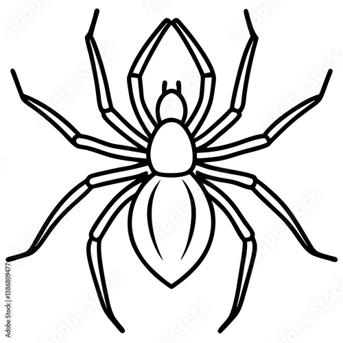 Minimal Brown Recluse Spider Line Vector
