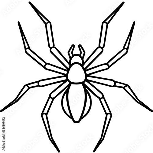Minimal Brown Recluse Spider Line Vector