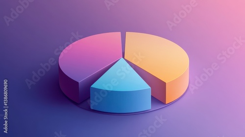 depiction of mathematical pie charts with gradient colors, neatly arranged illustration