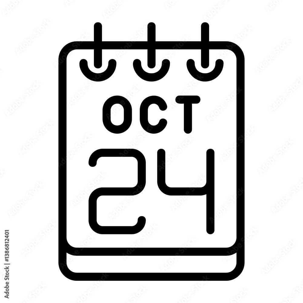 24 October Flat Style Icon 24 October Flat Style Icon