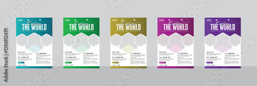 Travel poster or flyer pamphlet brochure design layout space for photo background. Yellow Travel flyer template for travel agency. Minimal Travel Flyer Design.