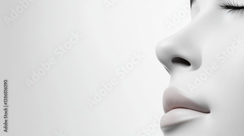 Wallpaper Mural Close-up profile view of a serene female face, smooth skin, delicate features Torontodigital.ca