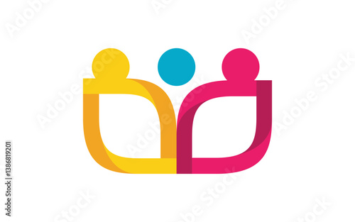 Community and adoption care network and social icon illustration v.42