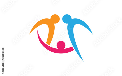 Community and adoption care network and social icon illustration v.63