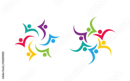 Community and adoption care network and social icon illustration v.73